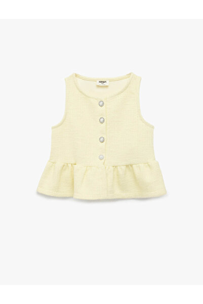 Koton Жовта блузка з воланами для дівчаток 6SKG60026AK