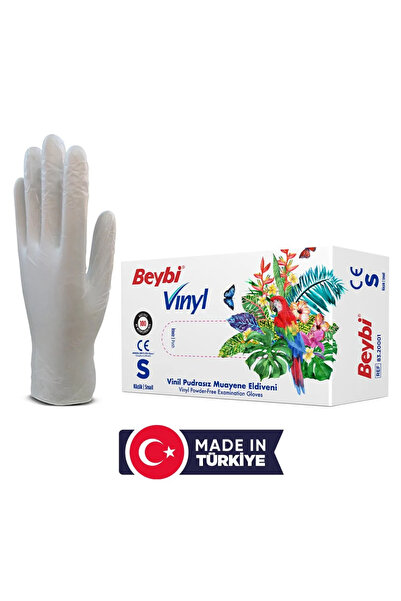 Beybi Vinil Pudrasız Eldiven 100'lü Paket S Beden