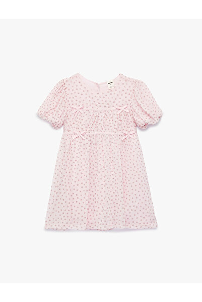 Koton Çiçekli Pembe Kız Bebek Elbise 6SMG80007AK