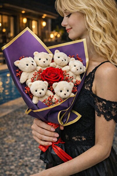 Rosina Ayıcıklı Buket Sevgililer Günü Doğum Günü Yıldönümü Kutlama