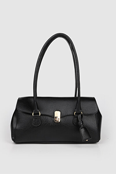 Rivina Monca Women's Gold Buckle Detailed Lockable Daily Shoulder Bag