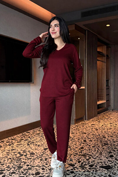 Giyimodam Set de două piese pentru femei: bluză cu decolteu în V și pantaloni