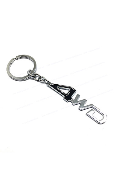 OTOHOUSSE سلسلة مفاتيح معدنية للسيارة 4WD باللون الأسود من الكروم