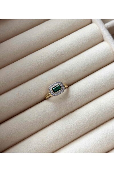 Font خاتم مفصل قابل للتعديل مرصع بحجر الزركون الأخضر