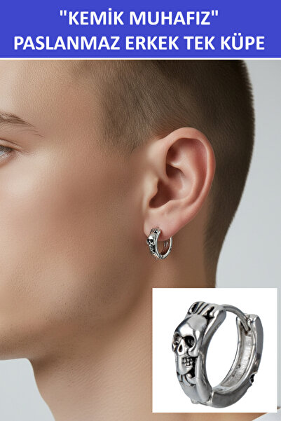 ZETCONCEPT Zet Style “Bone Guard” – Retro Gothic Men's Single Earring - Stain...