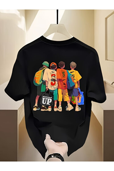 ALEYZA MODA BOYS Βαμβακερό μπλουζάκι με στάμπα και λαιμόκοψη ποδηλάτου