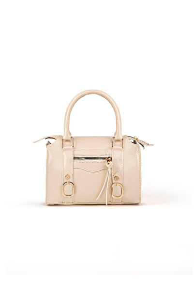 Rivina Women's Vintage Design Leather-Look Buckle Detailed Zippered Daily Han...