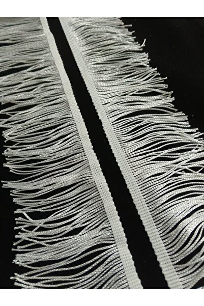 ULUPAMİR White Edge Fringe -Tassel-Accessory-Dress 8 cm
