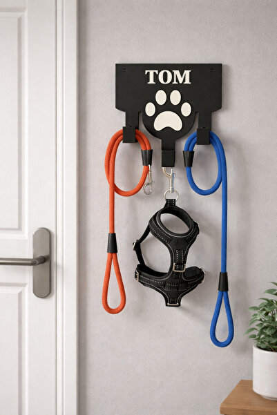 AHWALL İsme Özel Kedi/Köpek tasma Tutucu Askılık
