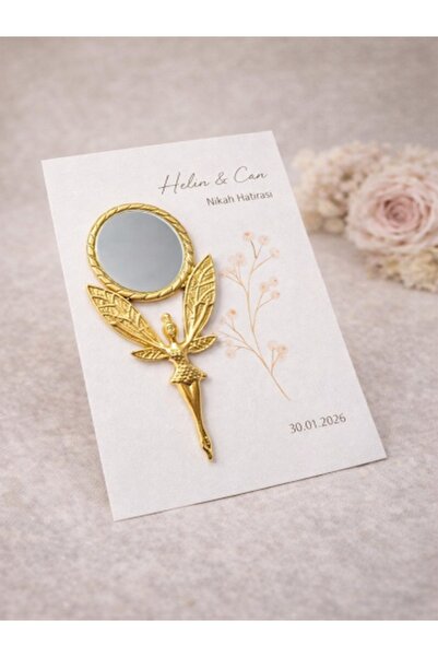 ADADESİGNED Kişiye Özel Nişan - Kına Hatıra Melek Kanatlı Ayna (10 Adet)