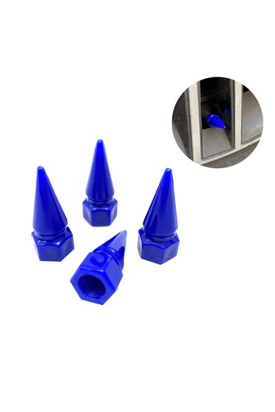Universal Pointed Valve Cover Plastic 4-Piece 32mm Blue