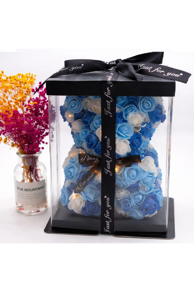 Ruyidecor Foam Rose Teddy Bear, 25 cm, Multicolor