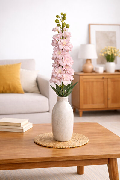 ELZI ATÖLYE Dekoratif Yapay Pembe Şebboy tek dal, gerçeğe yakın ve ıslak doku...