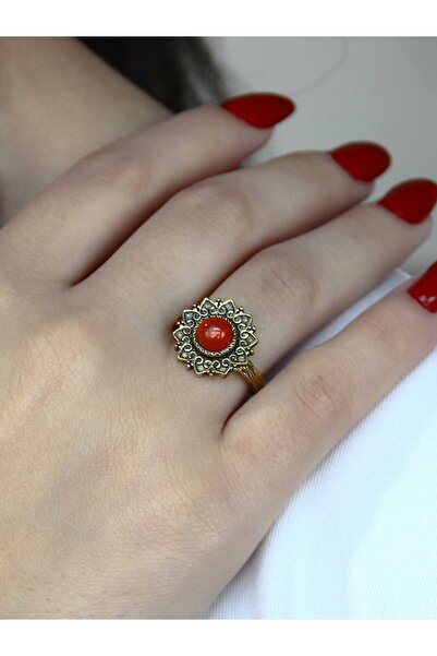 esha Natural Stone Agate Round Natural Stone Antique Model Women's Adjustable...