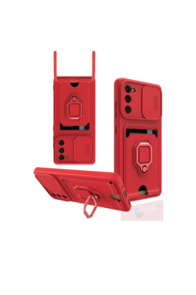 eco port Samsung Galaxy S20 Fe Case Zuma Silicone with Business Card Ring - Red