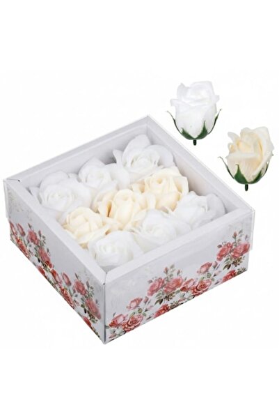OEM Decorative White Ecru Roses 5cm - 9pcs