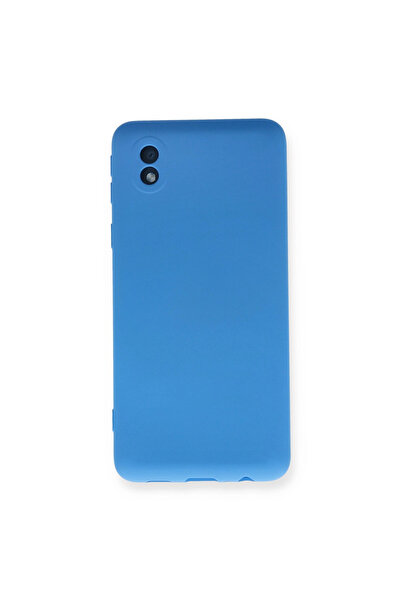 eco port حافظة سامسونج جالاكسي A01 كور نانو من الداخل سيليكون مخملي - أزرق