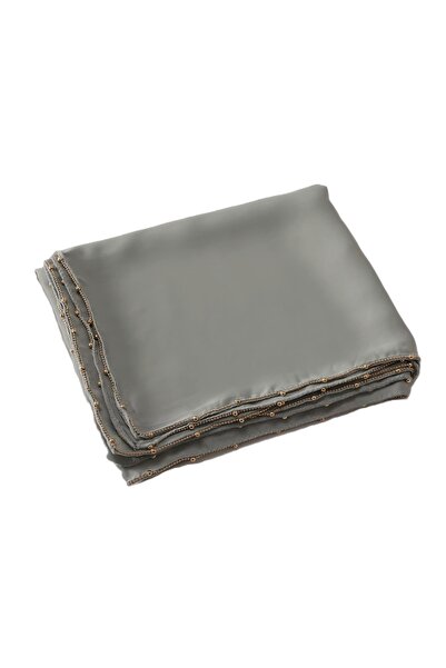 Perfectory Premium Pearl-Beaded Medina Silk Chiffon Hijab Headscarf, 175 x 70 cm