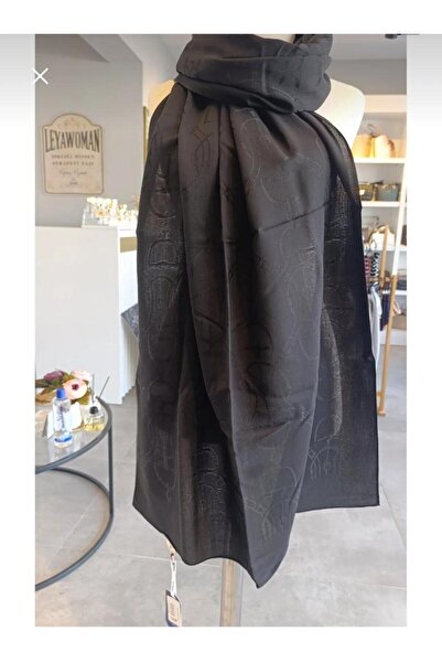 HAREM SCARF Maria desen siyah şal