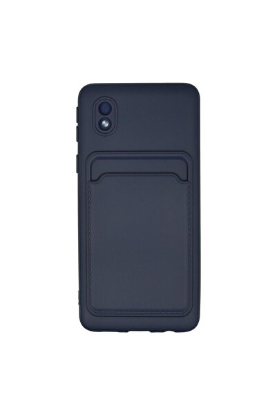 eco port حافظة سامسونج جالاكسي A01 كور سيليكون مع بطاقة عمل كلفن - أزرق داكن