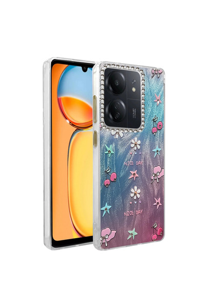 eco port Redmi 13c case blade mirror pattern cover - pattern 4