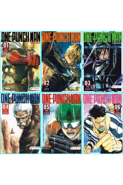 Akıl Çelen Kitaplar One Punch Man Tek Yumruk 1-6. Ciltler 6 lı Manga Seti