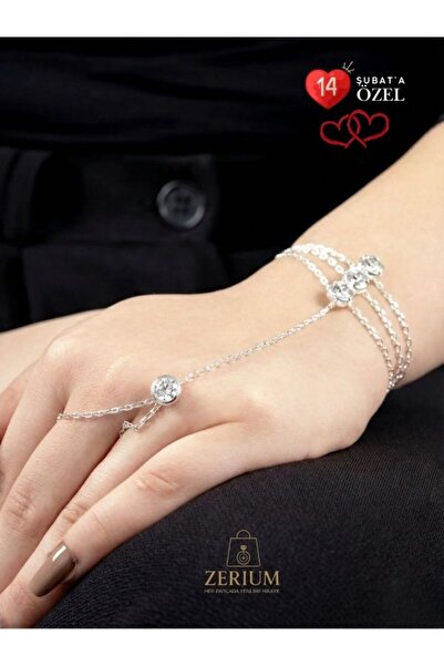 ZERİUM Zircon Stone Silver Color Women's Steel Şahmeran