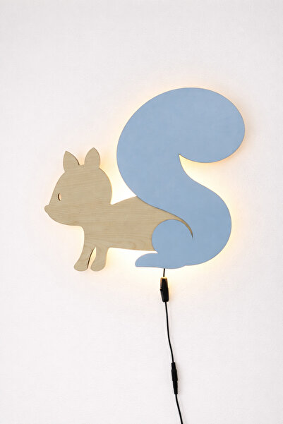 ineffable store tarif edilemez Sincap Temalı Çocuk Odası Ahşap Gece Lambası