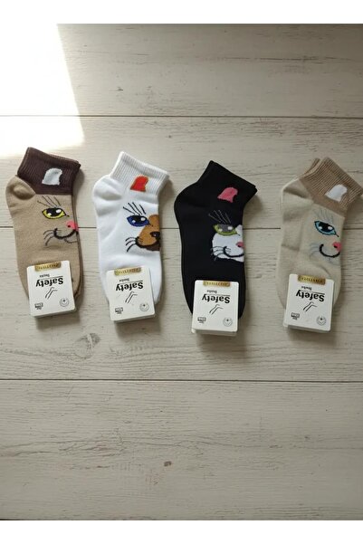 EfemİcGiyim Cotton Character Patterned Mixed Color Booties Socks 12-Piece Pack