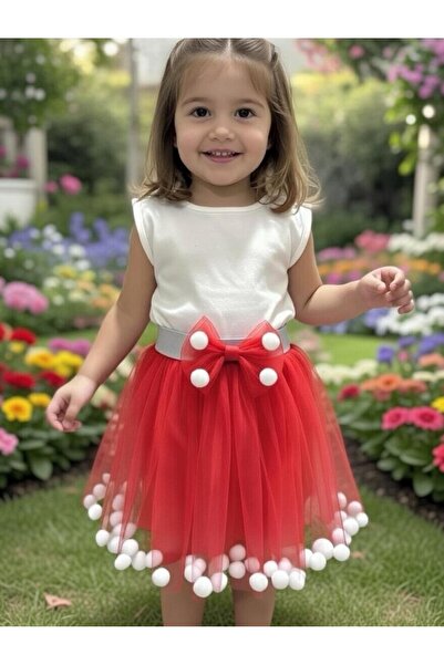 BİLGEN Style Girl's Pompom Tutu Skirt 1-6 Years Old