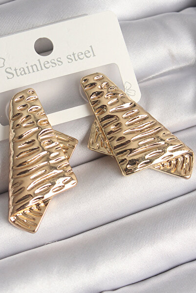 Skygo Rice gold color processing detailed folded square plate model women's e...