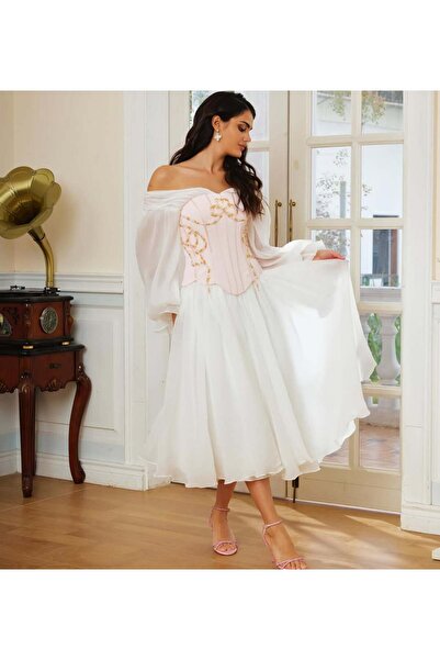 Dkan Elegant Barbie dress embroidered on organza