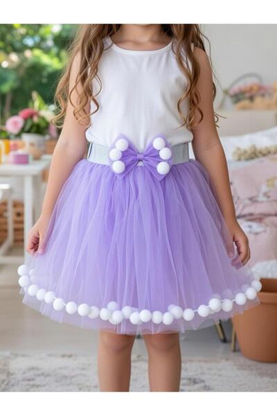 BİLGEN Style Κοριτσίστικη φούστα τούτου με πομπόν 1-6 ετών