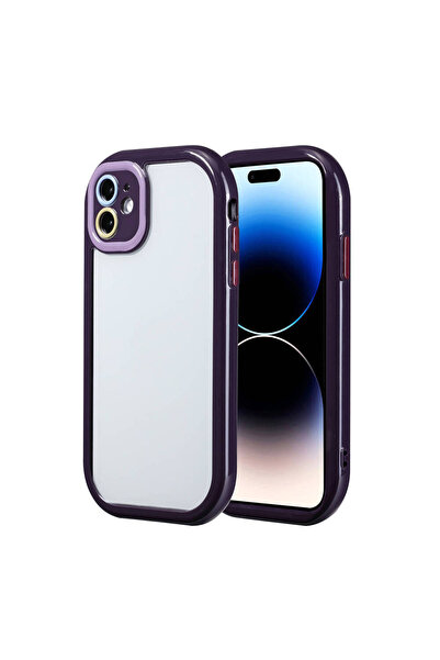 Ceponya غطاء حماية لهاتف iPhone 11 مع حماية للكاميرا وتصميم ملون للحواف والإط...