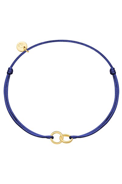 Glanzstücke München Textilarmband Armband Sterling Silber gelbgold Textil (blau)