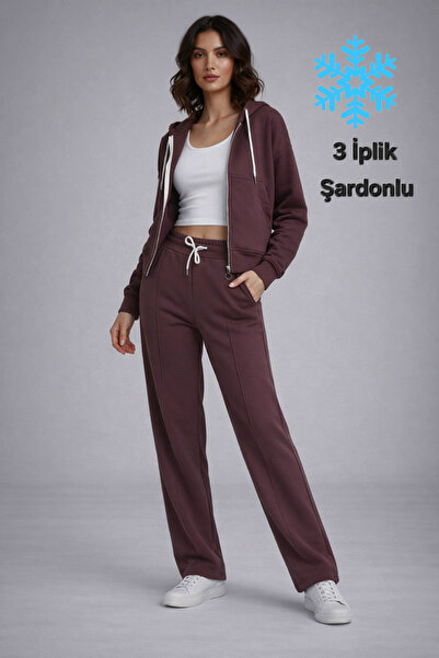 Green Hill Fleece-Lined, Zippered, Top and Bottom Set with Cardigan and Sweat...