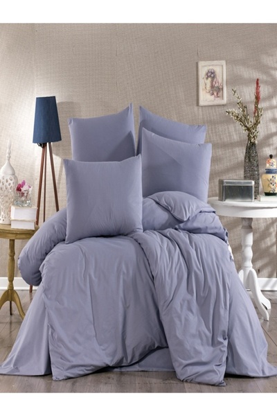 vionetta King Size 100% Cotton Ranforce Dark Gray Duvet Cover Set - Cotton Be...