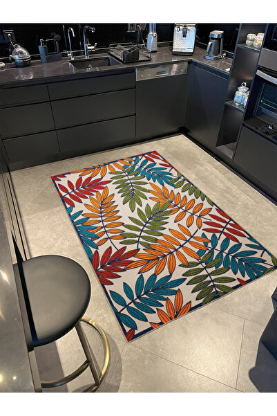 Rugs Modern Halı Modern Yellow Floral Floral Leaf Woven Base and Decorative C...