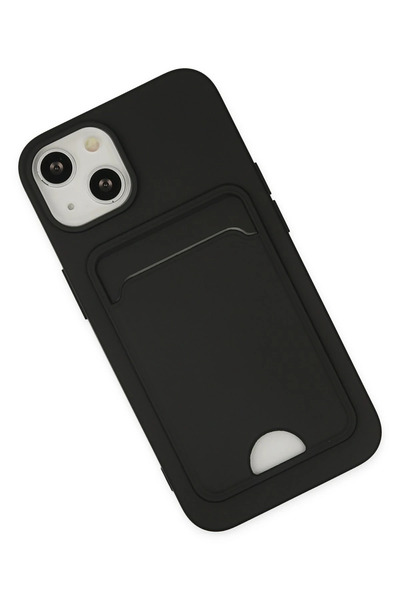 Epilons حافظة آيفون 14 كلفن سيليكون مع بطاقة عمل - أسود