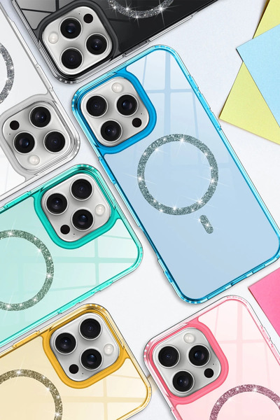 Epilons غطاء آيفون 16 لايف دايموند ماج سيف - وردي