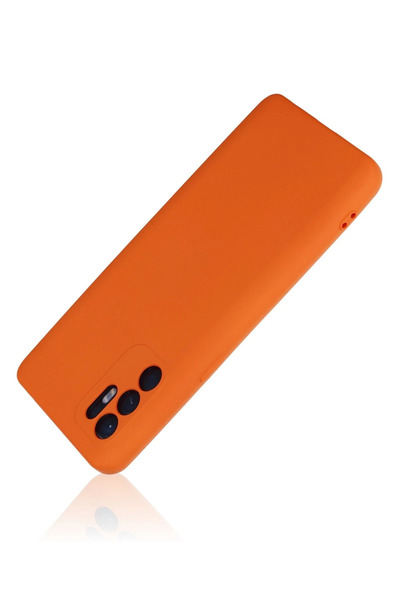 Najmaddin حافظة نيو فيس لهاتف اوبو رينو 6 نانو اندرويد كي مخمل سيليكون - برتقالي