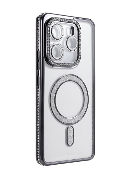 Epilons حافظة ريدمي نوت 14 4G مع شريحة اتصال مزيفة ومغناطيسية - أسود