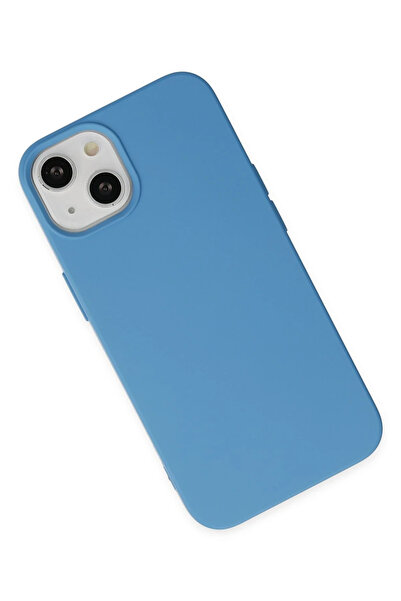 Najmaddin حافظة نيو فيس لهاتف آيفون 14 بلس من السيليكون المخملي الداخلي - أزرق