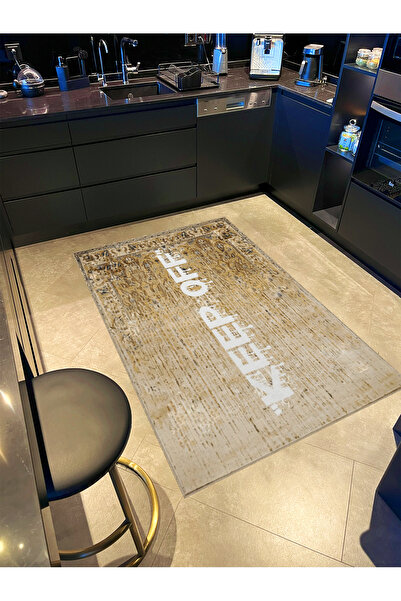 Rugs Modern Halı Written Koleksiyonu Bej Tema Keep Off Yazılı Desenli Kreatif...