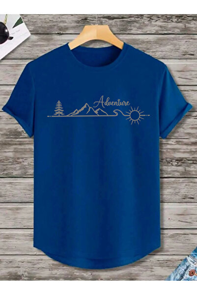 SUNFREE تيشيرت قطني بأكمام قصيرة وتنورة بيضاوية مطبوعة من ADVENTURE