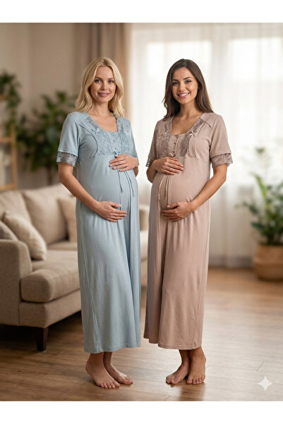 Lohussa Sezon nou pentru femei, cu dantelă albastră, cu mânecă scurtă, design...