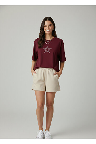 Mayer Butik Unisex Men/Women Star Stroke Star Printed Oversize Cotton Crew Ne...