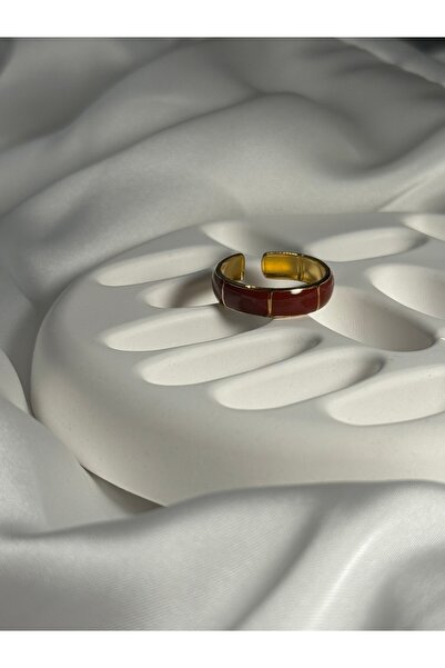 PALICE خاتم قابل للتعديل باللون الذهبي العتيق والبورجوندي والبني