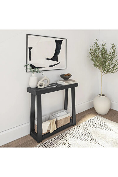 Poyraz Furniture Accessory Masif Ahşap Konsol Masa, Salon, Hol, Antre, Yan Se...
