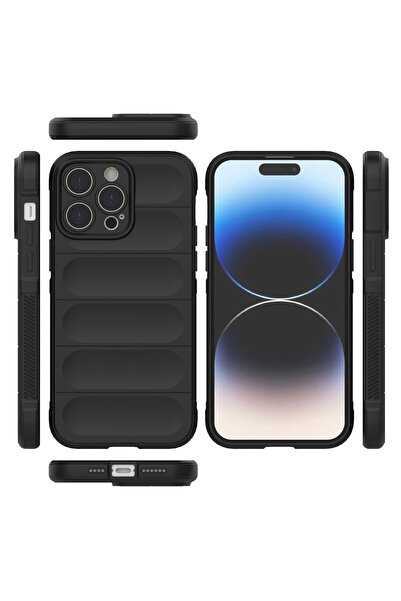 Najmaddin حافظة نيو فيس آيفون 13 برو من السيليكون المثالي - أسود